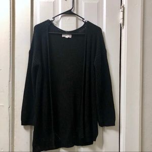 Pink Republic black crocheted cardigan size L